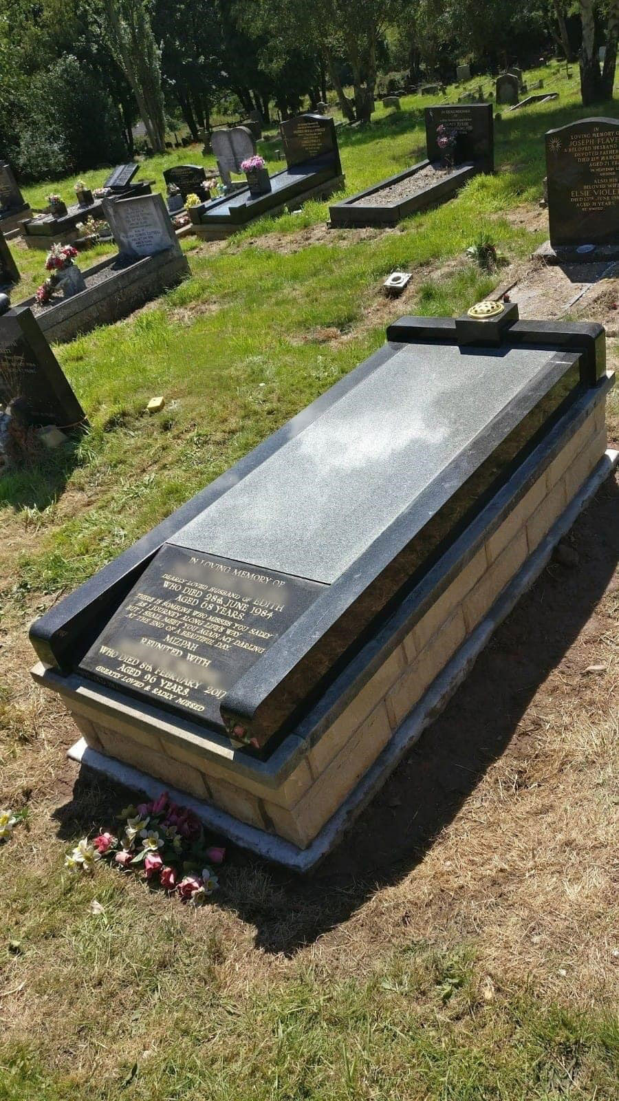 Image of a finished memorial headstone.